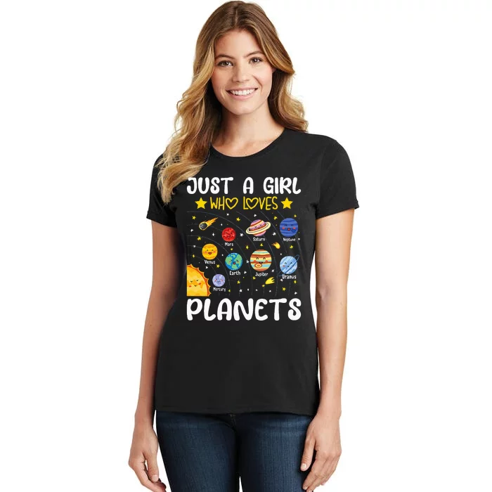 Just A Girl Who Loves Planets Solar Space Science Lover Girl Women's T-Shirt