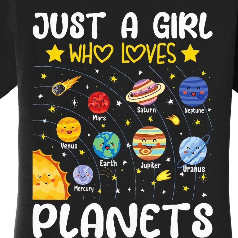 Just A Girl Who Loves Planets Solar Space Science Lover Girl Women's T-Shirt