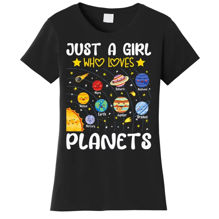 Just A Girl Who Loves Planets Solar Space Science Lover Girl Women's T-Shirt