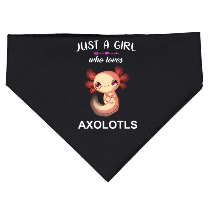 Just A Girl Who Loves Axolotls USA-Made Doggie Bandana