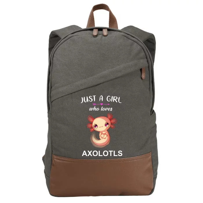 Just A Girl Who Loves Axolotls Cotton Canvas Backpack