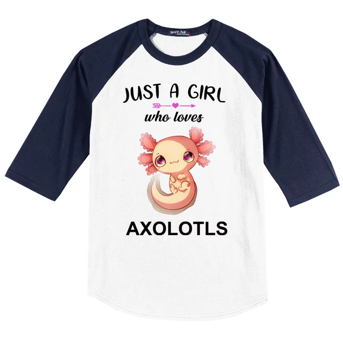 Just A Girl Who Loves Axolotls Baseball Sleeve Shirt