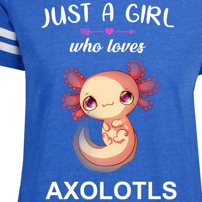 Just A Girl Who Loves Axolotls Enza Ladies Jersey Football T-Shirt