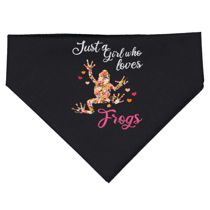 Just A Girl Who Loves Frogs USA-Made Doggie Bandana