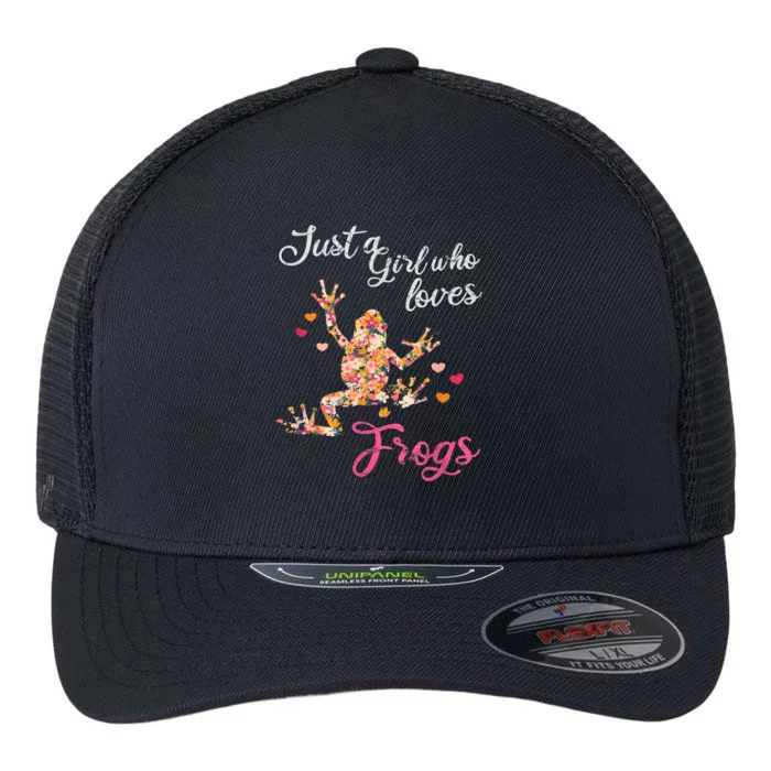 Just A Girl Who Loves Frogs Flexfit Unipanel Trucker Cap