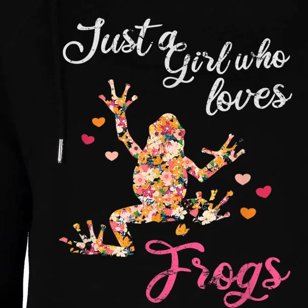 Just A Girl Who Loves Frogs Womens Funnel Neck Pullover Hood