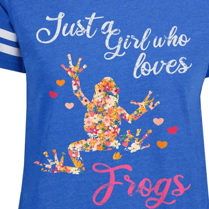 Just A Girl Who Loves Frogs Enza Ladies Jersey Football T-Shirt