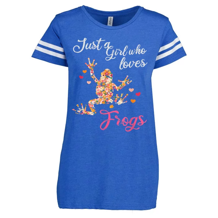 Just A Girl Who Loves Frogs Enza Ladies Jersey Football T-Shirt