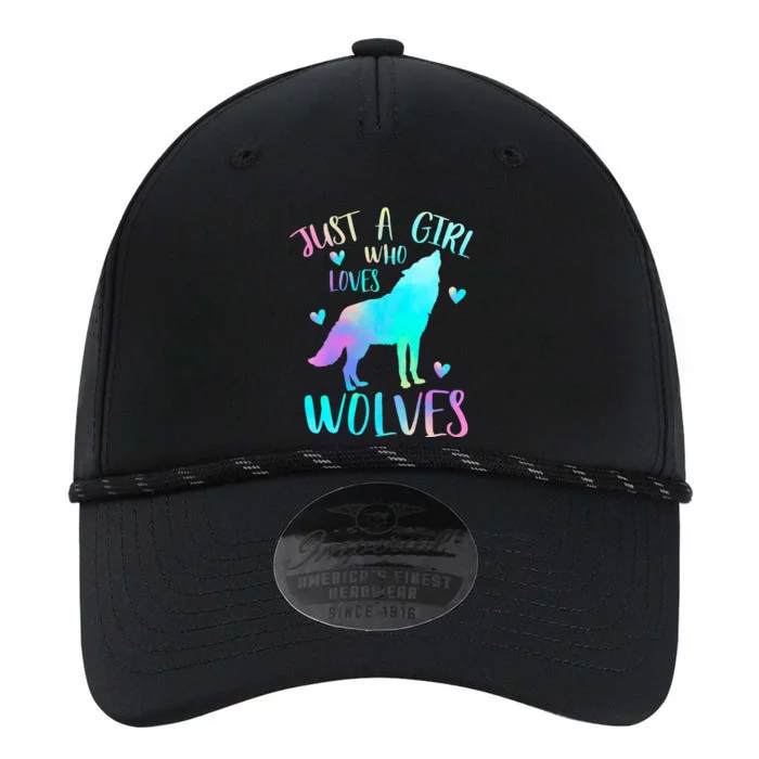 Just a Girl Who Loves wolves Watercolor Cute wolf lover Performance The Dyno Cap