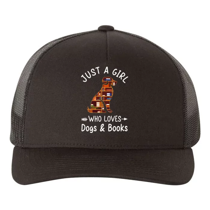 Just A Girl Who Loves Dogs And Books Reading Dog Yupoong Adult 5-Panel Trucker Hat