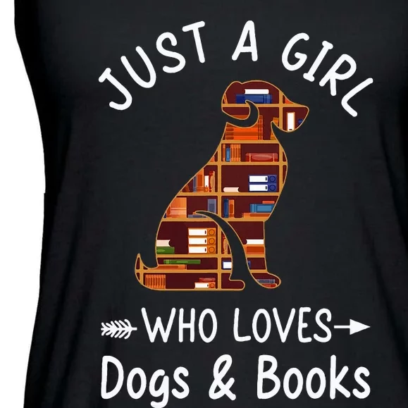 Just A Girl Who Loves Dogs And Books Reading Dog Ladies Essential Flowy Tank