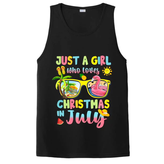 Just A Girl Who Loves Christmas In July Summer Performance Tank