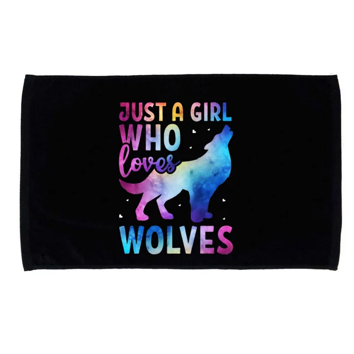 Just A Girl Who Loves Wolves Watercolor Cute Animal Lovers Microfiber Hand Towel