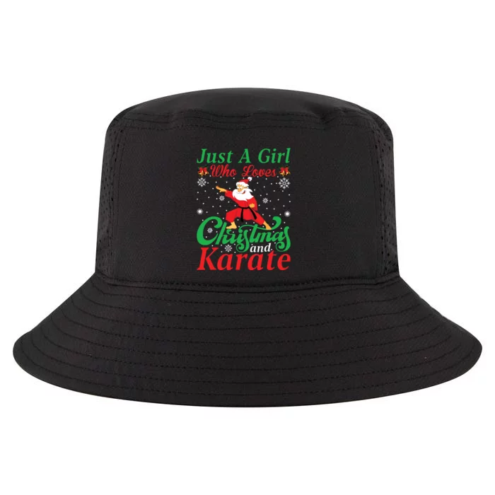 Just A Girl Who Loves Christmas And Karate Xmas For Women Cool Comfort Performance Bucket Hat