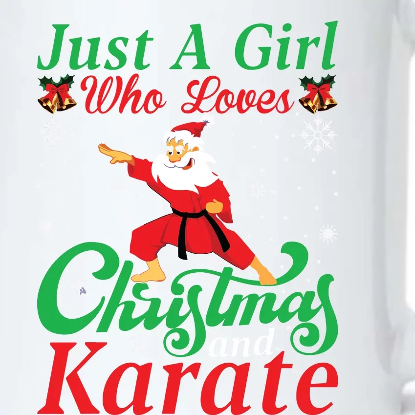 Just A Girl Who Loves Christmas And Karate Xmas For Women Black Color Changing Mug