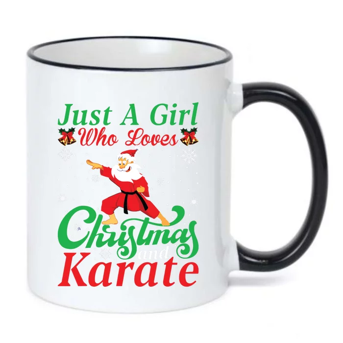 Just A Girl Who Loves Christmas And Karate Xmas For Women Black Color Changing Mug