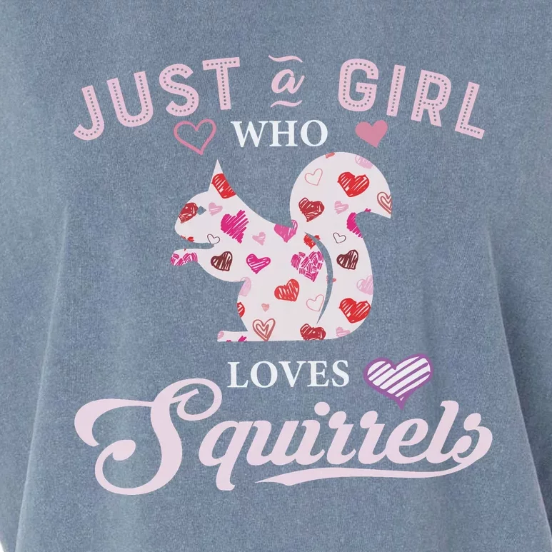 Just A Girl Who Loves Squirrel Funny Squirrel Lover Cute Squirrel Garment-Dyed Women's Muscle Tee