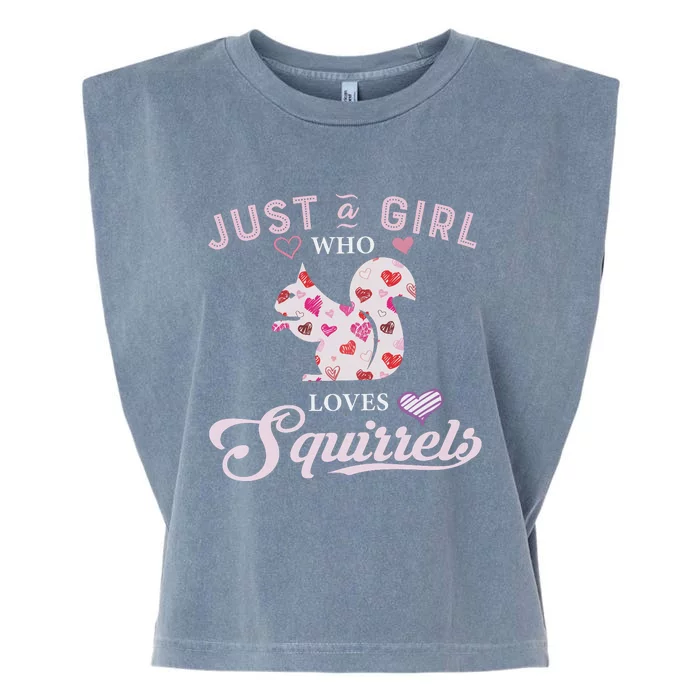 Just A Girl Who Loves Squirrel Funny Squirrel Lover Cute Squirrel Garment-Dyed Women's Muscle Tee