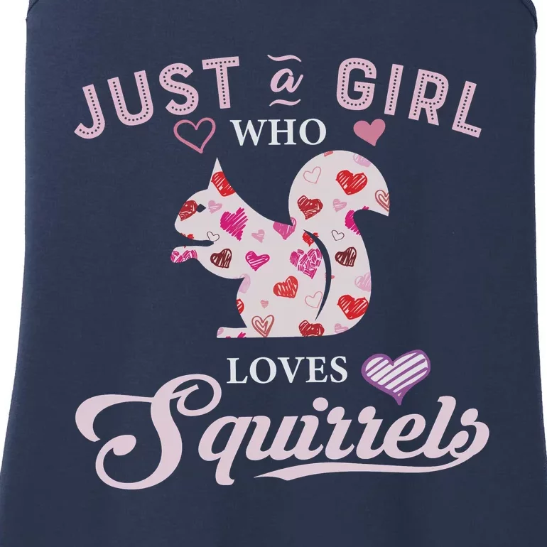 Just A Girl Who Loves Squirrel Funny Squirrel Lover Cute Squirrel Ladies Essential Tank