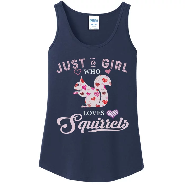 Just A Girl Who Loves Squirrel Funny Squirrel Lover Cute Squirrel Ladies Essential Tank