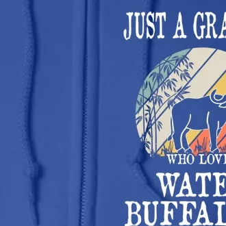 Just A Grandpa Who Loves Water Buffaloes Cool Gift Full Zip Hoodie