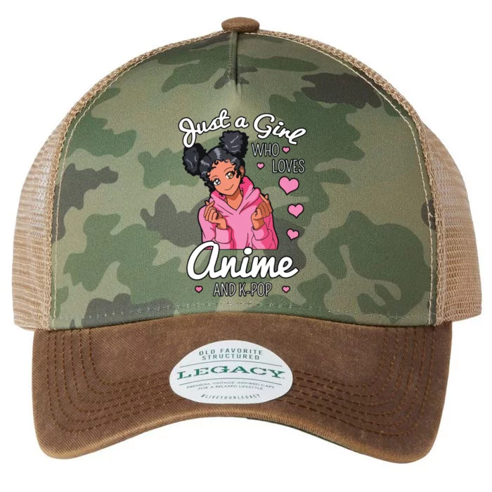 Just A Girl Who Loves Anime And KPop African American Afro Legacy Tie Dye Trucker Hat