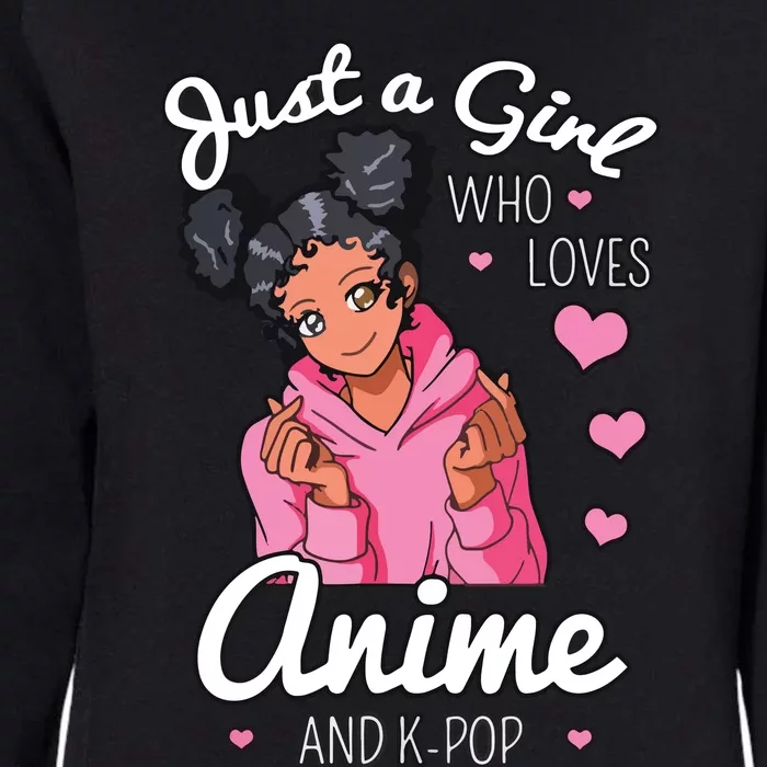 Just A Girl Who Loves Anime And KPop African American Afro Womens California Wash Sweatshirt