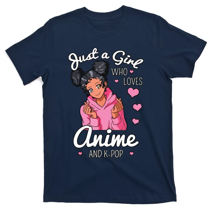 Just A Girl Who Loves Anime And KPop African American Afro T-Shirt