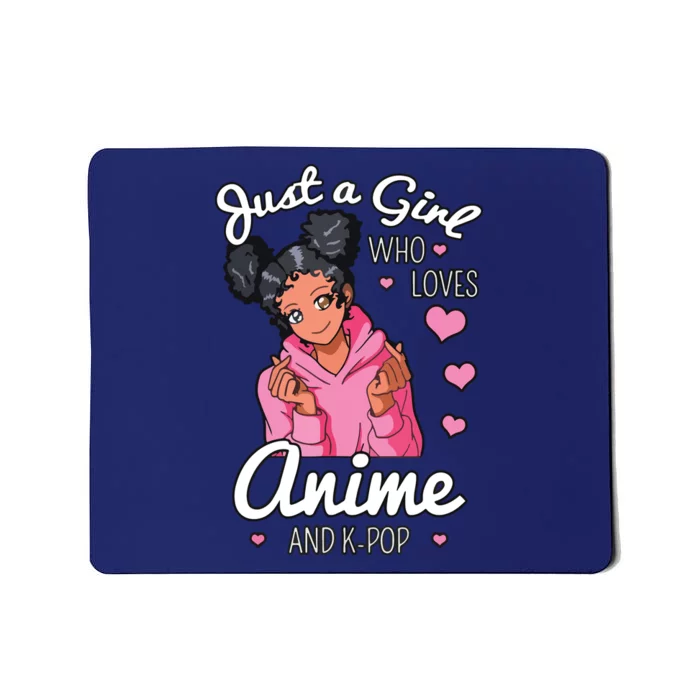 Just A Girl Who Loves Anime And KPop African American Afro Mousepad