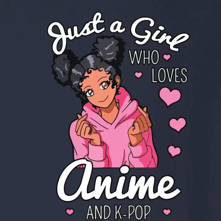 Just A Girl Who Loves Anime And KPop African American Afro Toddler Long Sleeve Shirt