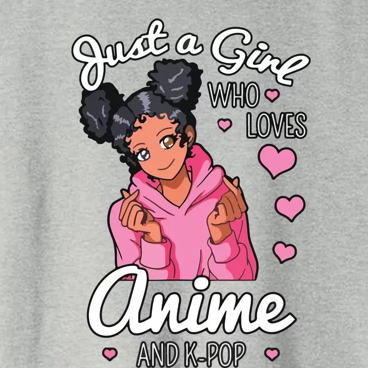 Just A Girl Who Loves Anime And KPop African American Afro Women's Crop Top Tee