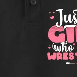 Just A Girl Who Loves Wrestling Cute Wrestler Dry Zone Grid Performance Polo