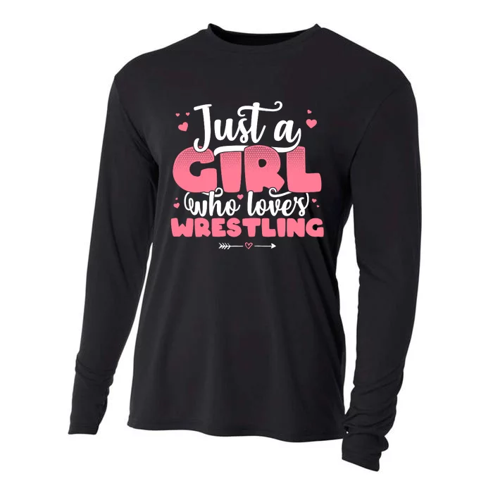 Just A Girl Who Loves Wrestling Cute Wrestler Cooling Performance Long Sleeve Crew