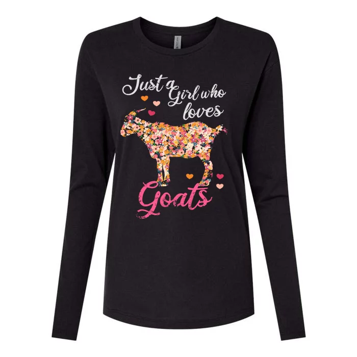 Just A Girl Who Loves Goats Gift Womens Cotton Relaxed Long Sleeve T-Shirt