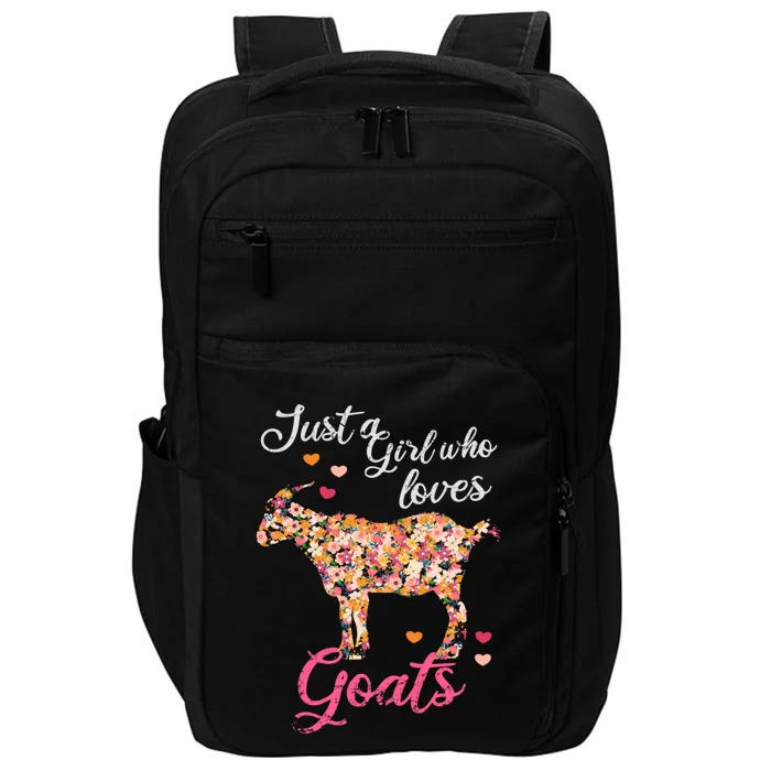 Just A Girl Who Loves Goats Gift Impact Tech Backpack