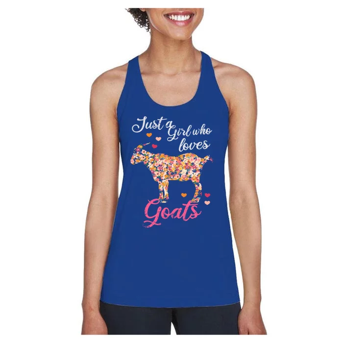 Just A Girl Who Loves Goats Gift Women's Racerback Tank