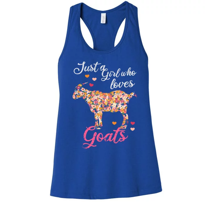 Just A Girl Who Loves Goats Gift Women's Racerback Tank