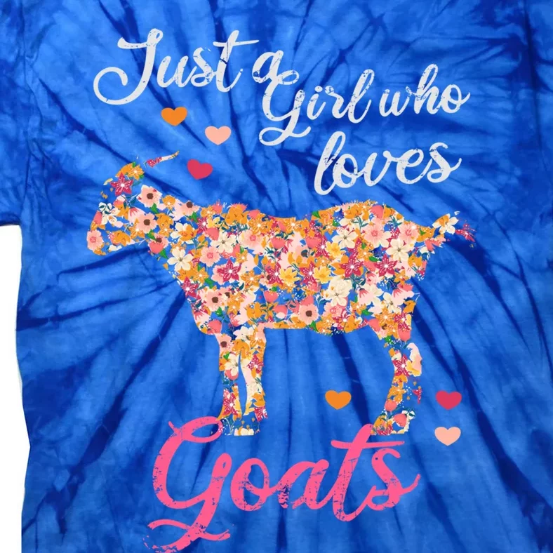 Just A Girl Who Loves Goats Gift Tie-Dye T-Shirt