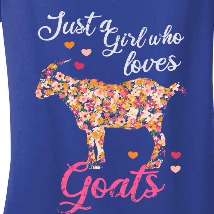 Just A Girl Who Loves Goats Gift Women's V-Neck T-Shirt