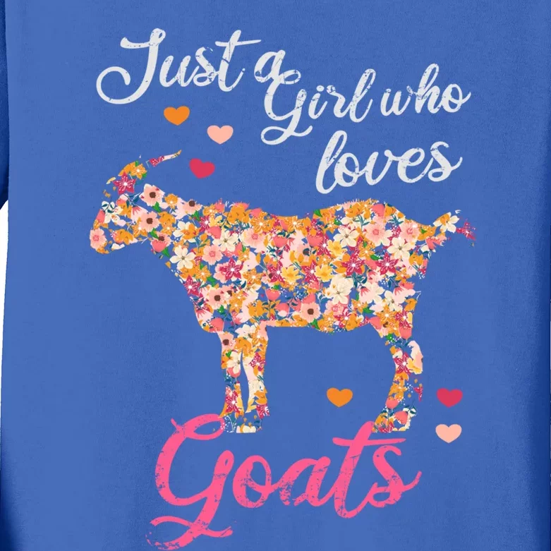 Just A Girl Who Loves Goats Gift Kids Long Sleeve Shirt