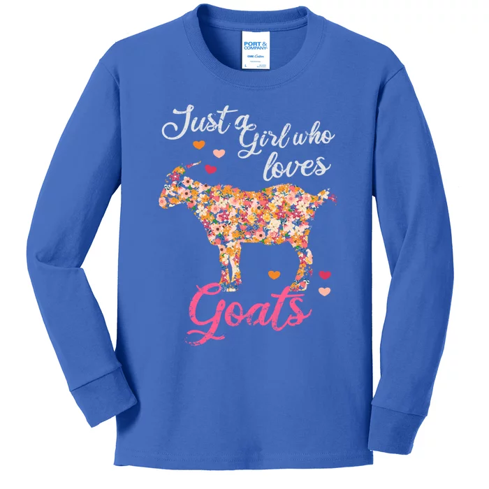 Just A Girl Who Loves Goats Gift Kids Long Sleeve Shirt