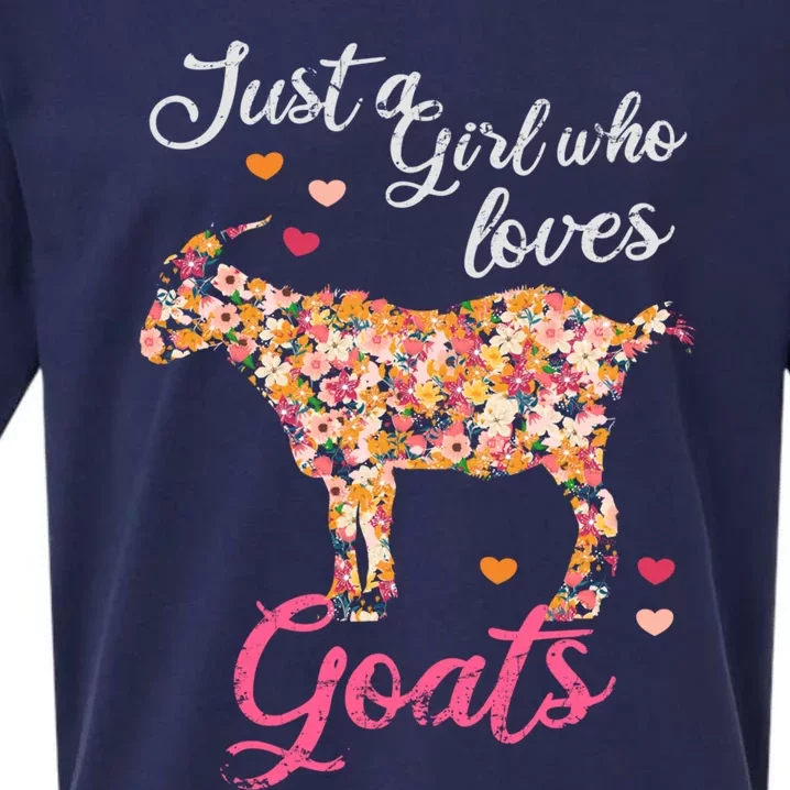 Just A Girl Who Loves Goats Gift Sueded Cloud Jersey T-Shirt