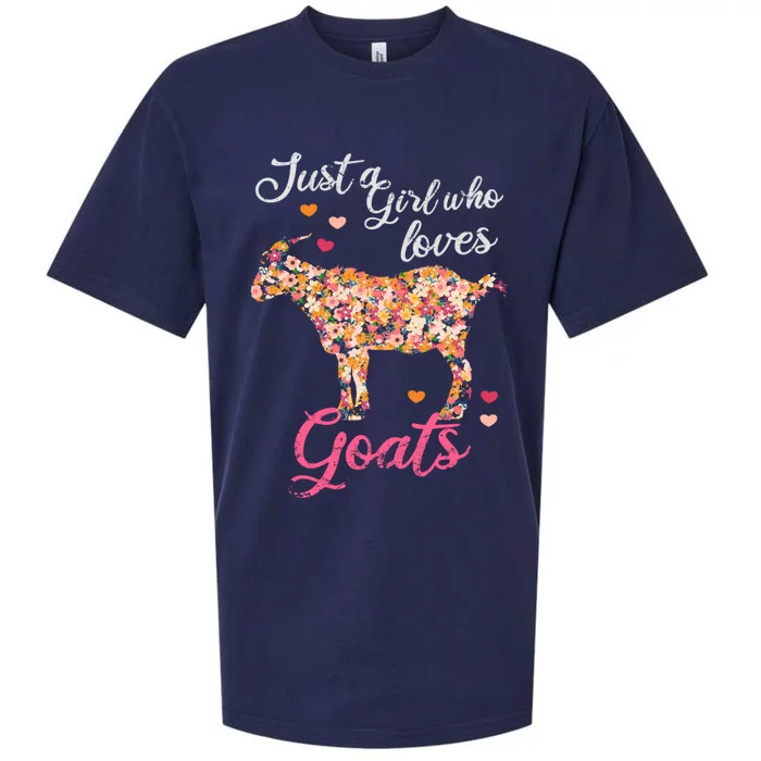 Just A Girl Who Loves Goats Gift Sueded Cloud Jersey T-Shirt