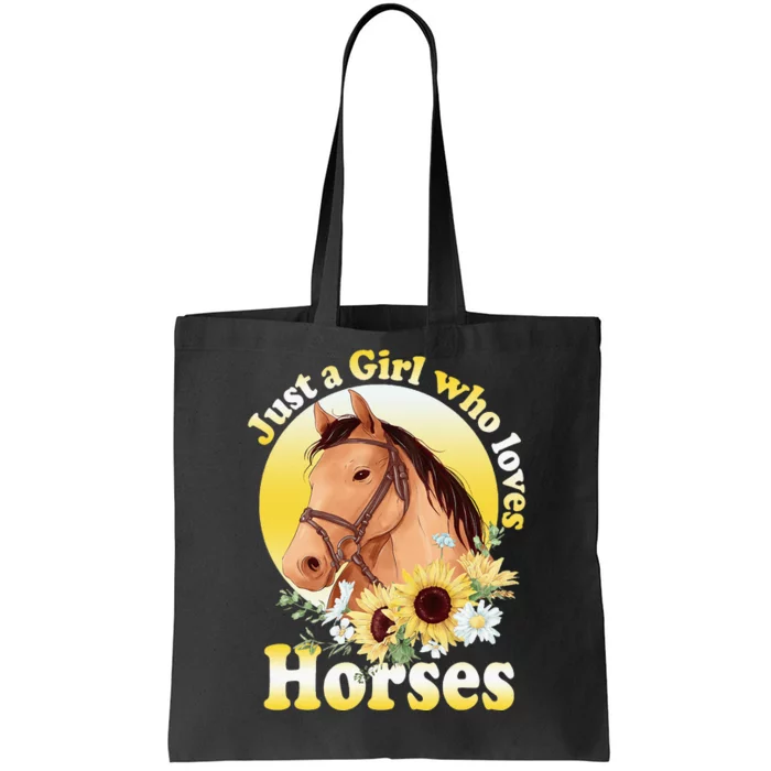 Just A Girl Who Loves Horses Riding Tote Bag