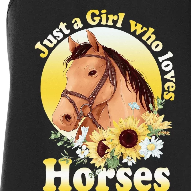 Just A Girl Who Loves Horses Riding Women's Racerback Tank