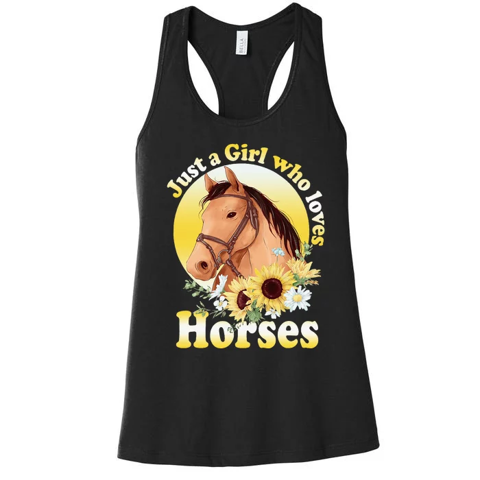 Just A Girl Who Loves Horses Riding Women's Racerback Tank