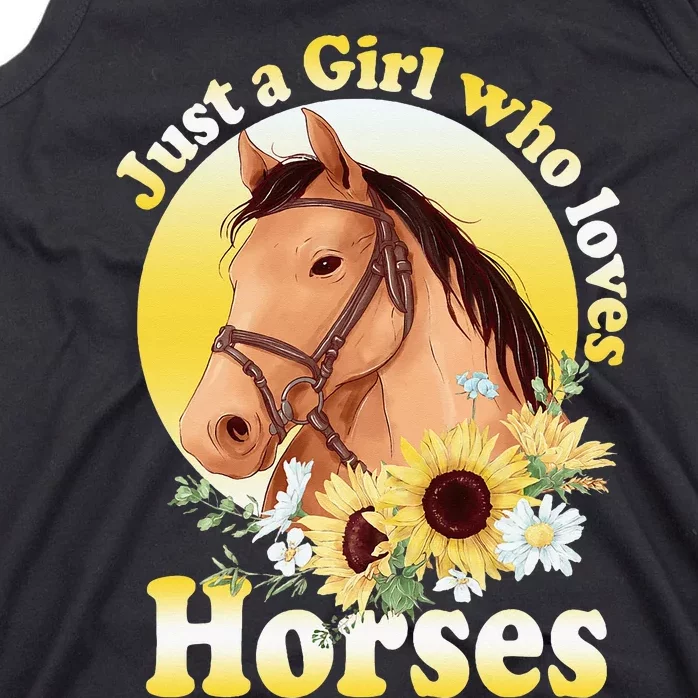 Just A Girl Who Loves Horses Riding Tank Top