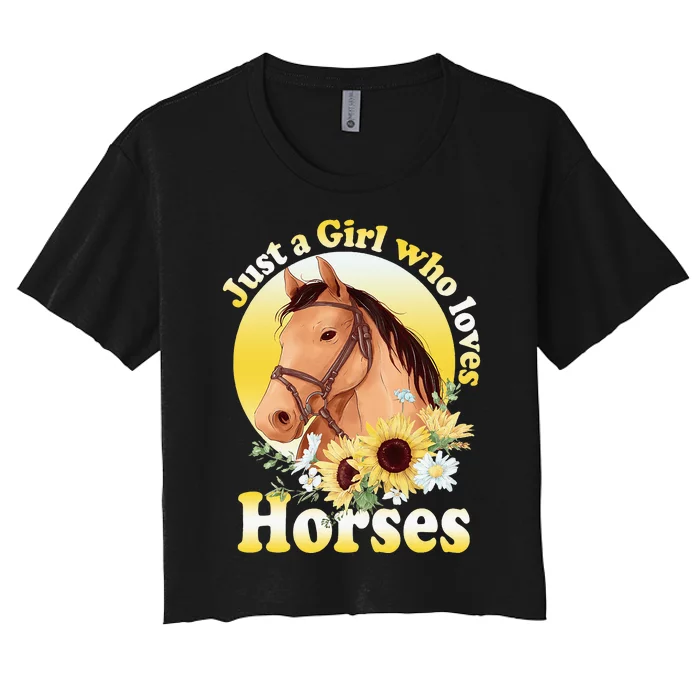 Just A Girl Who Loves Horses Riding Women's Crop Top Tee