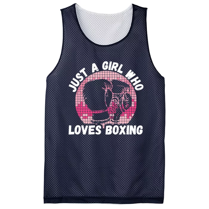 Just A Girl Who Loves Boxing, Female Boxer Mesh Reversible Basketball Jersey Tank