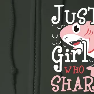 Just A Girl Who Loves Sharks Marine Biologist Shark Lovers Full Zip Hoodie